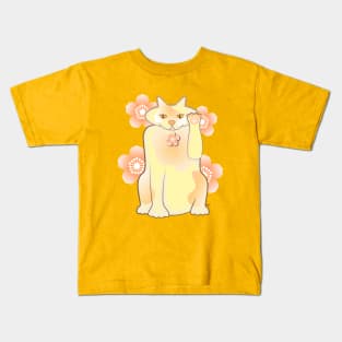 Sakura Lucky Cat Kids T-Shirt